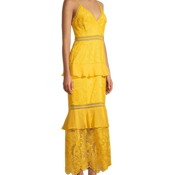 -NWT- Aidan Mattox Tiered Floral Lace Dress 2 - Picture 3 of 16